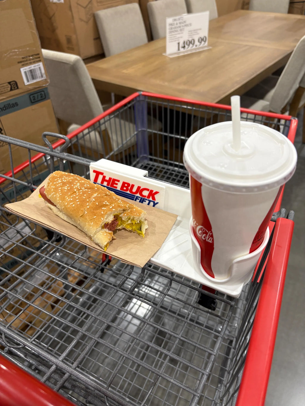 The Buck Fifty (costco cart food tray)